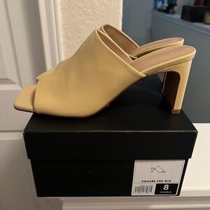 Banana Republic Yellow Square Toe Mules